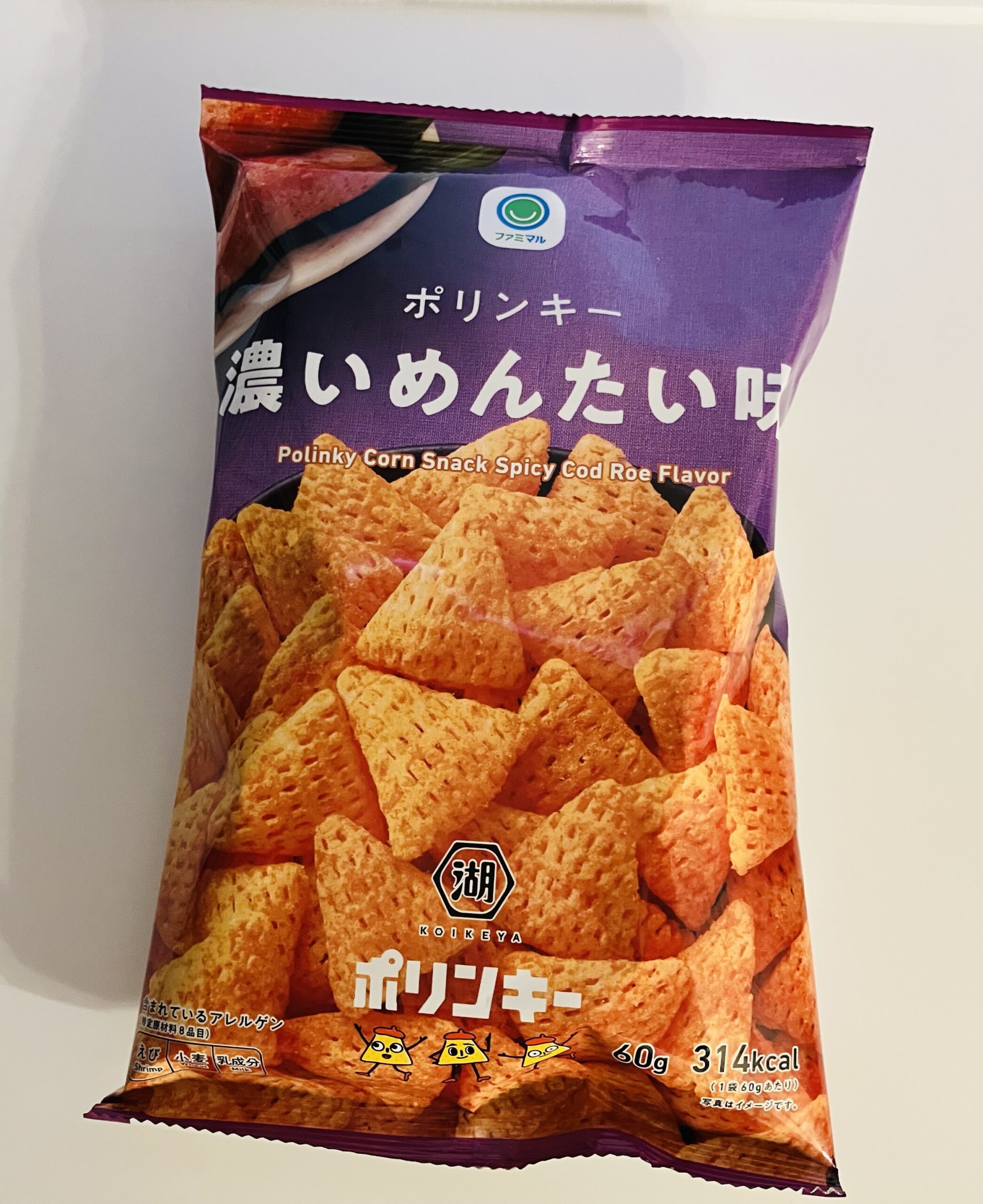 ファミリーマートのプライベート商品（ファミマル）の「ポリンキー濃いめんたい味」が紹介されていて、美味しそうだなと買ってみました。 ポリンキーの形と食感が好きなの