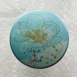 100均 セリア ガラスボトル２００ハナゴールドブルー